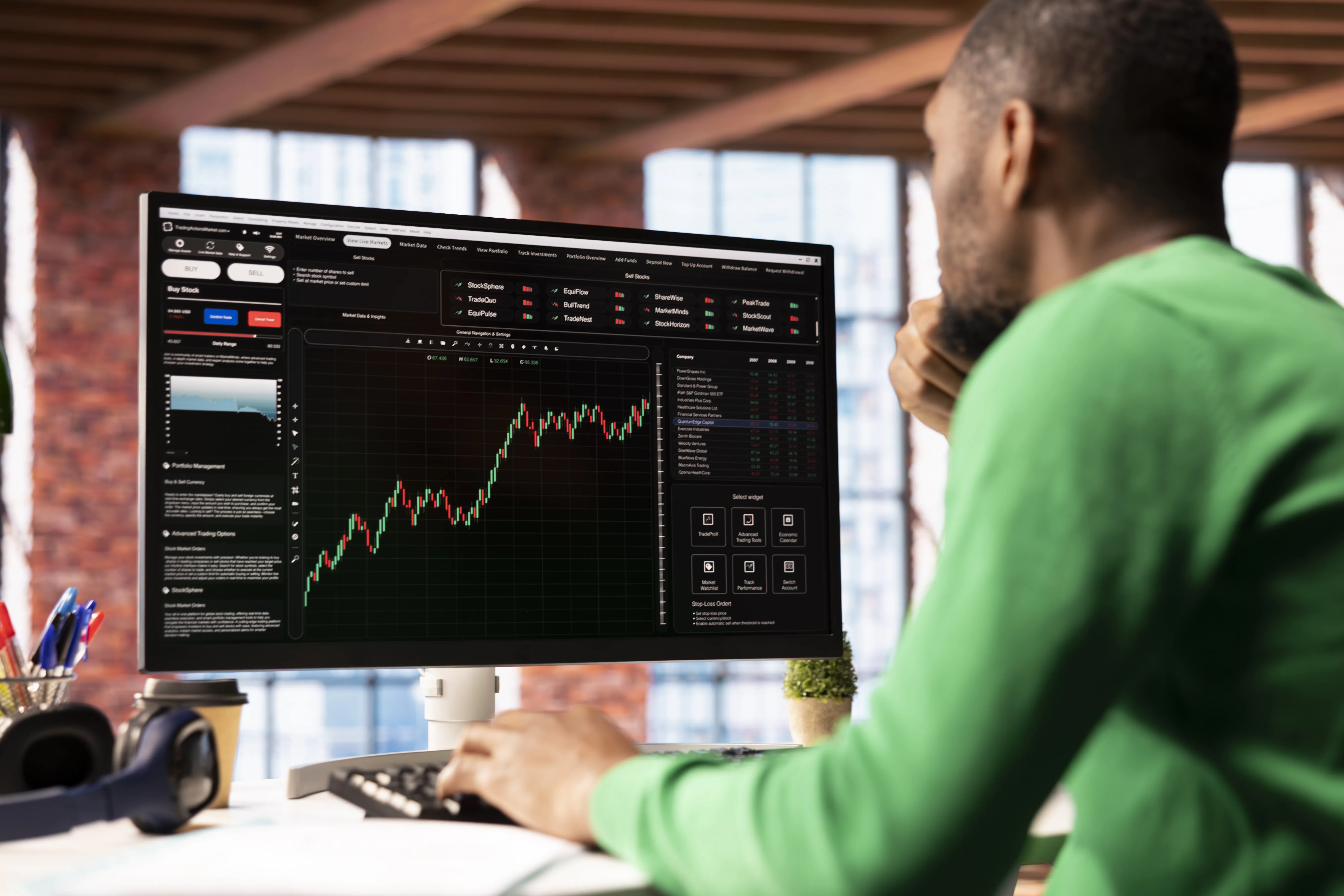 Trader working on trading setup